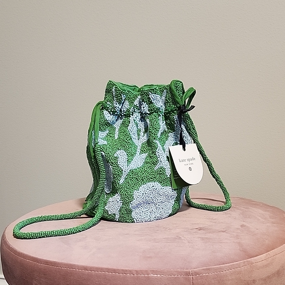 Kate Spade Green Mini Bag with Drawstring Closure